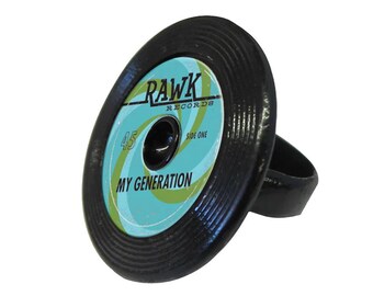 Rawk Record Ring | Retro Style Jewelry | Made in USA
