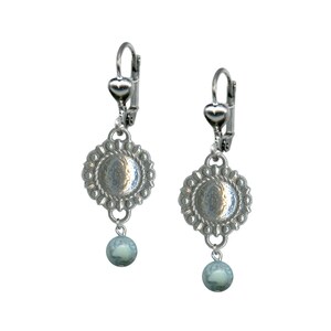 Bohemian Cowgirl Concho & Turquoise Bead Earrings, boho cowgirl, southwest earrings, vintage cowgirl earrings