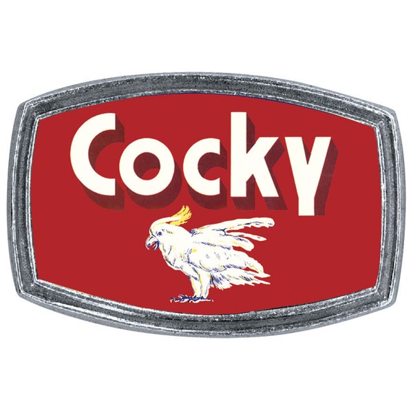 Cocky Belt Buckle, TV Show Bones Belt Buckle, Seeley Booth Belt Buckle, Official Bones Belt Buckle, Original Bones Belt Buckle