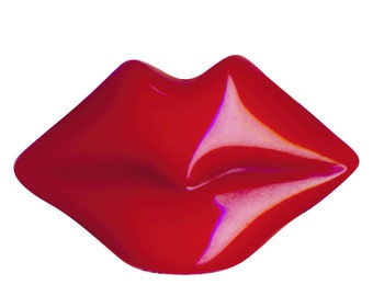 Broche retro de labios rojos, alfiler de labios rojos, broche de lápiz labial, broche de San Valentín