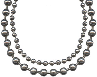 Double Layer Stainless Steel Ball Chain Necklace - Handcrafted in USA