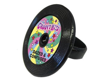 Groovy Hits Record Ring | Retro Style | Made in USA
