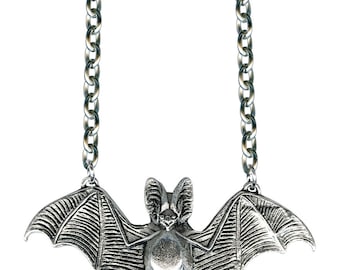 Bat Rockware Necklace, Gothic Statement Jewelry, Made in USA