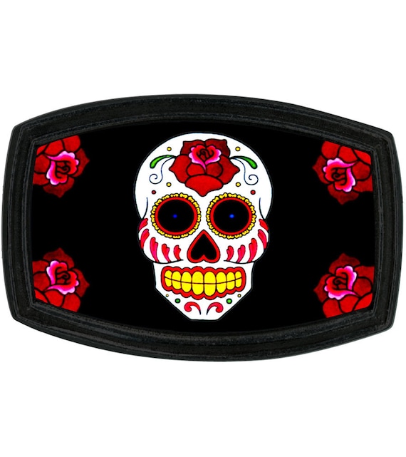 New Sugar skull Dia los Muertos skull belt buckle Santa Muerte Belt Buckle, Skull El Día De Muertos, the Day  main image 3