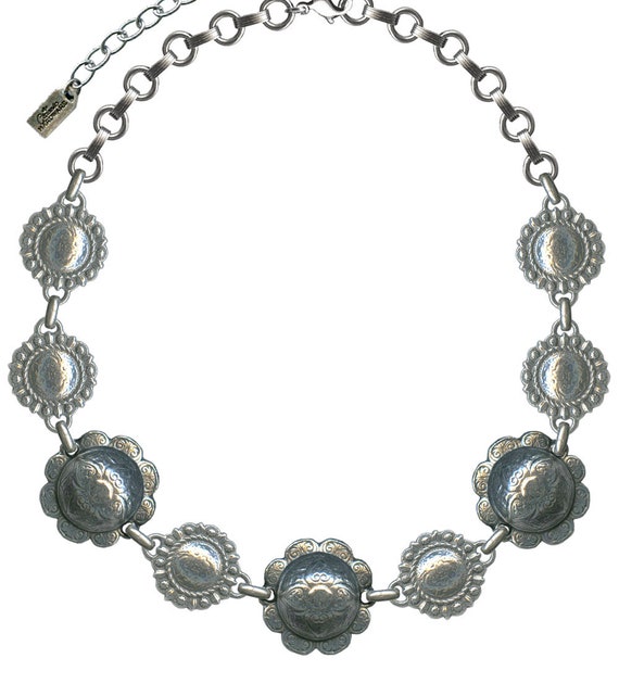 Bohemian Cowgirl Flower Concho Necklace-Southwest Necklace-Southwest Jewelry