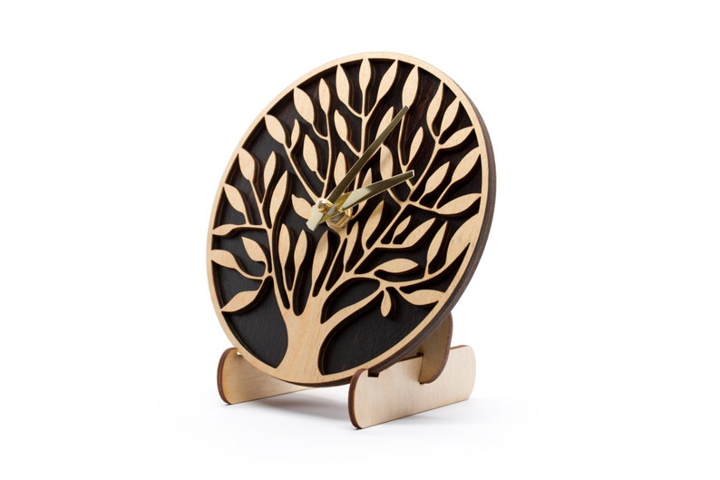 Desk Clock Comfort 6 Laser Cut Wood Desk Clock Comfort 6 Laser Cut Wood