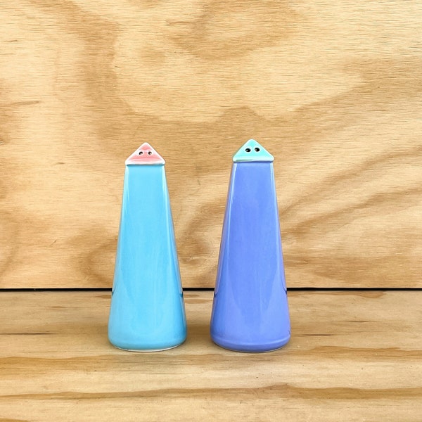 Postmodern Ceramic Salt and Pepper Shaker Set, Lindt Stymeist Colorways