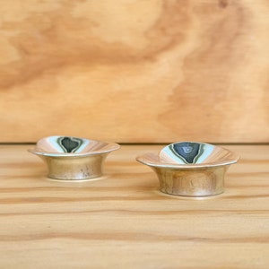 Pair of Dansk Silver Plated Heart Shaped Taperholders / candleholder by Vivianna Torun Bulow-Hube, Made in Japan