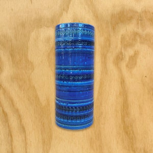 Large Bitossi Rimini Blu Vase by Crate Barrel, Designed by Aldo Londi, Made in Italy