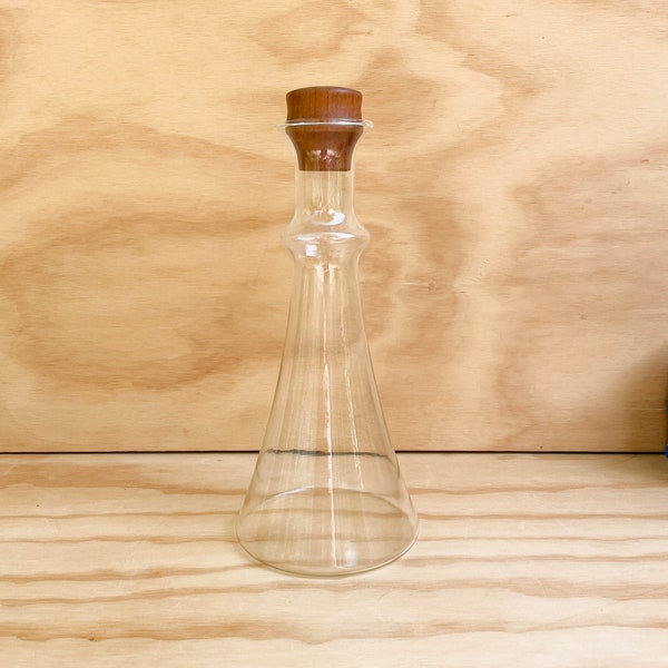 Dansk Glass Teak Decanter - Gunnar Cyrén - Made in Denmark