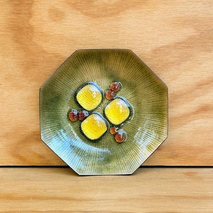 Vintage Abstract Enamel Dish by Annemarie Davidson, Sierra Madre, California