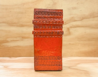 Jarrón grande de cerámica naranja Bitossi, Aldo Londi, Italia