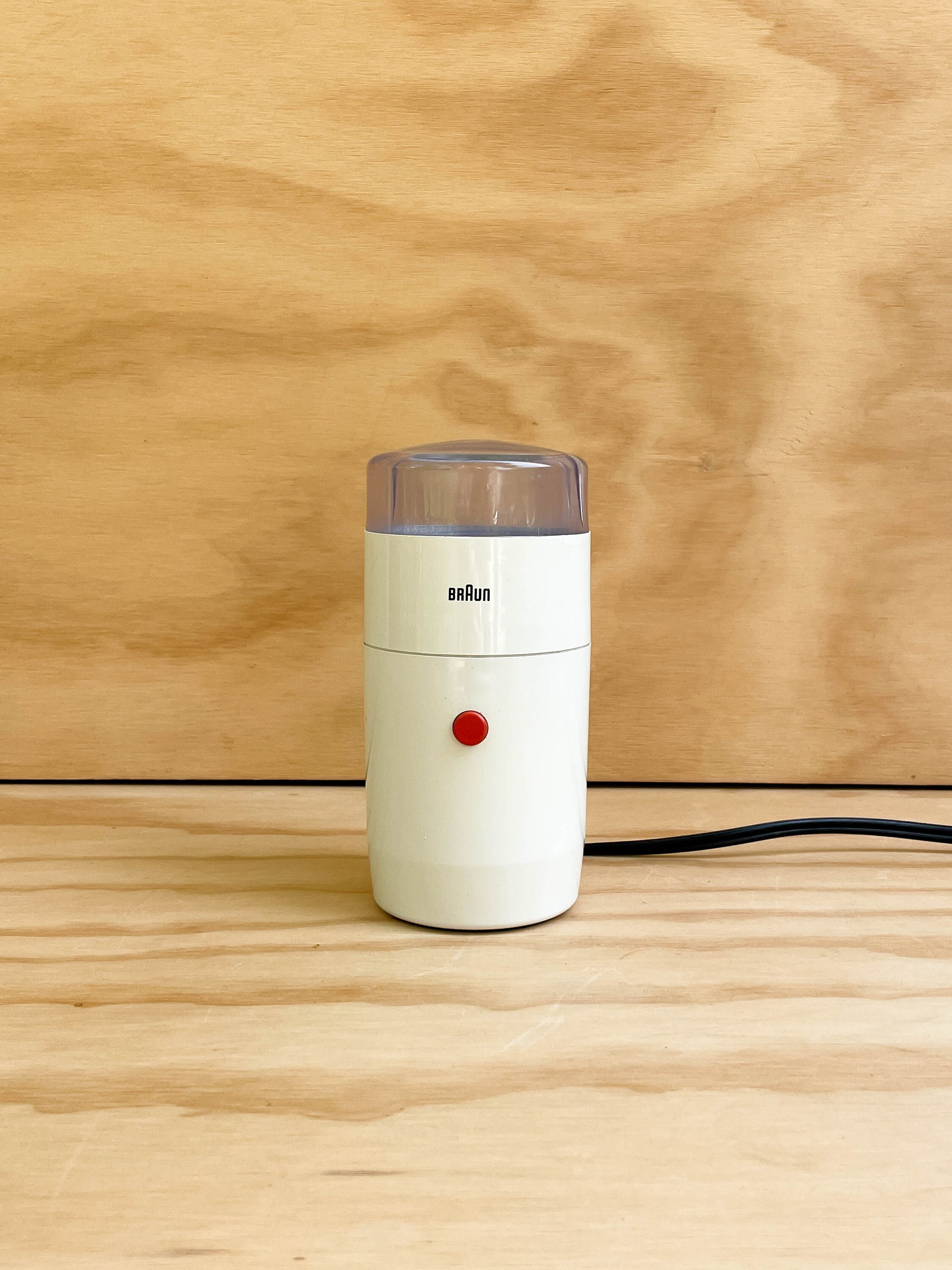 White Braun Type KSM1 Coffee Grinder With Orange Button Designed by  Reinhold Weiss 