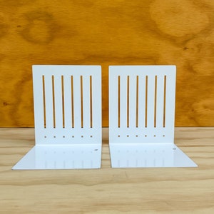 Spectrum White Powder Coated Metal Bookends image 4
