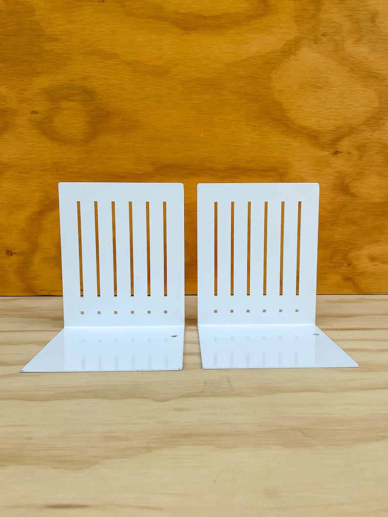 Spectrum White Powder Coated Metal Bookends image 4