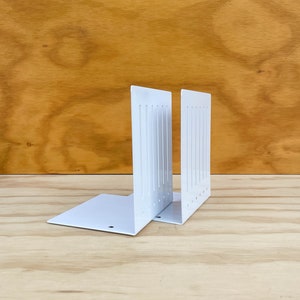 Spectrum White Powder Coated Metal Bookends image 3