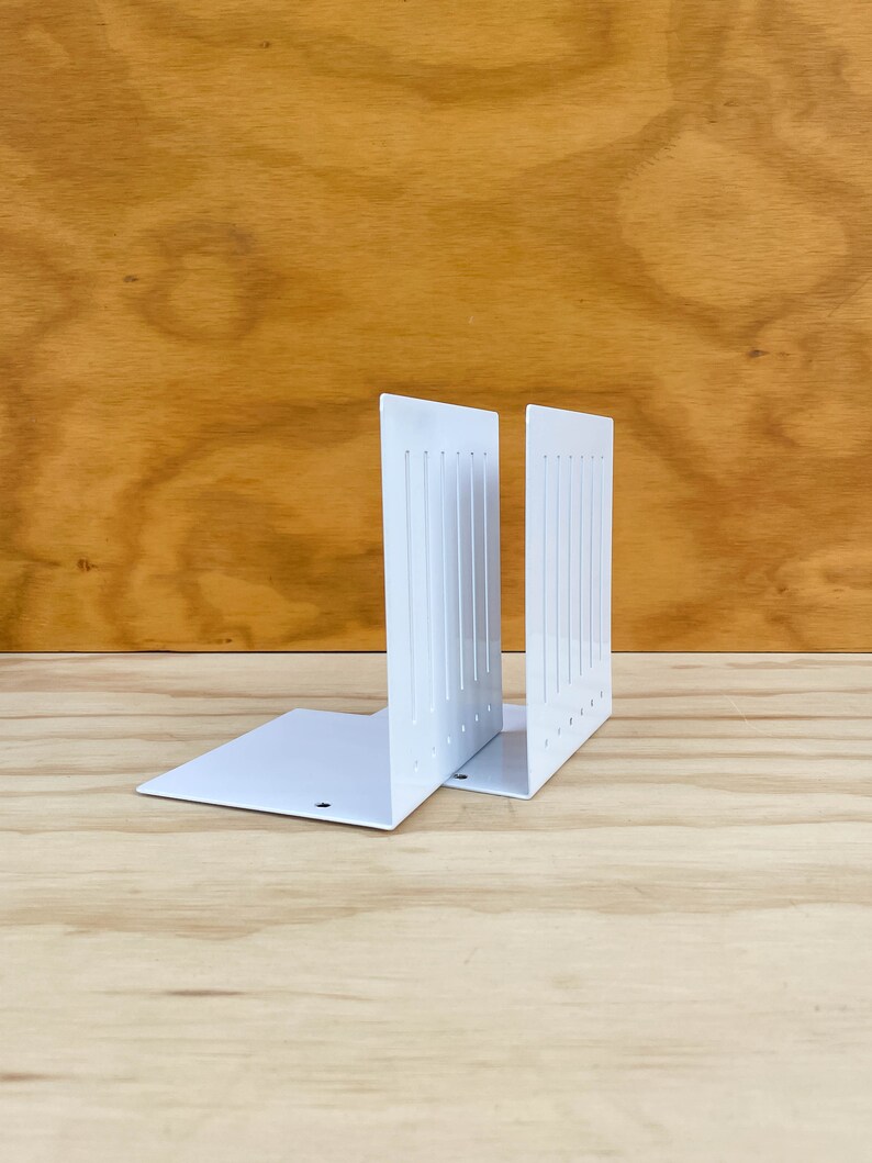 Spectrum White Powder Coated Metal Bookends image 3