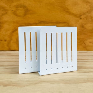 Spectrum White Powder Coated Metal Bookends image 1
