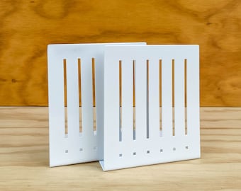 Spectrum White Powder Coated Metal Bookends