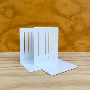 Spectrum White Powder Coated Metal Bookends image 2