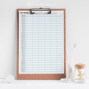 Debt Snowball Tracker printable download PDF, budgeting tool finance planner debt tracker, Dave Ramsey method debt-free instant download
