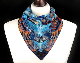 Kingfisher Scarf, Kingfisher gift, gift for her, Winged scarf, winged scarf, Kingfisher present, Kingfisher accessory, bird gift