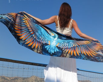 Constellation kingfisher Scarf, Prom scarf, kingfisher shawl, mothers day present, wing scarf, scarf, Winged scarf, bird wings, winged shawl