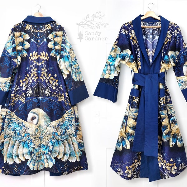 Cotton Kimono Robe Owl Etsy