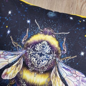 Queen Bumble Bee Cushion, pillow, luxury, handmade in the UK, artists cushion image 2