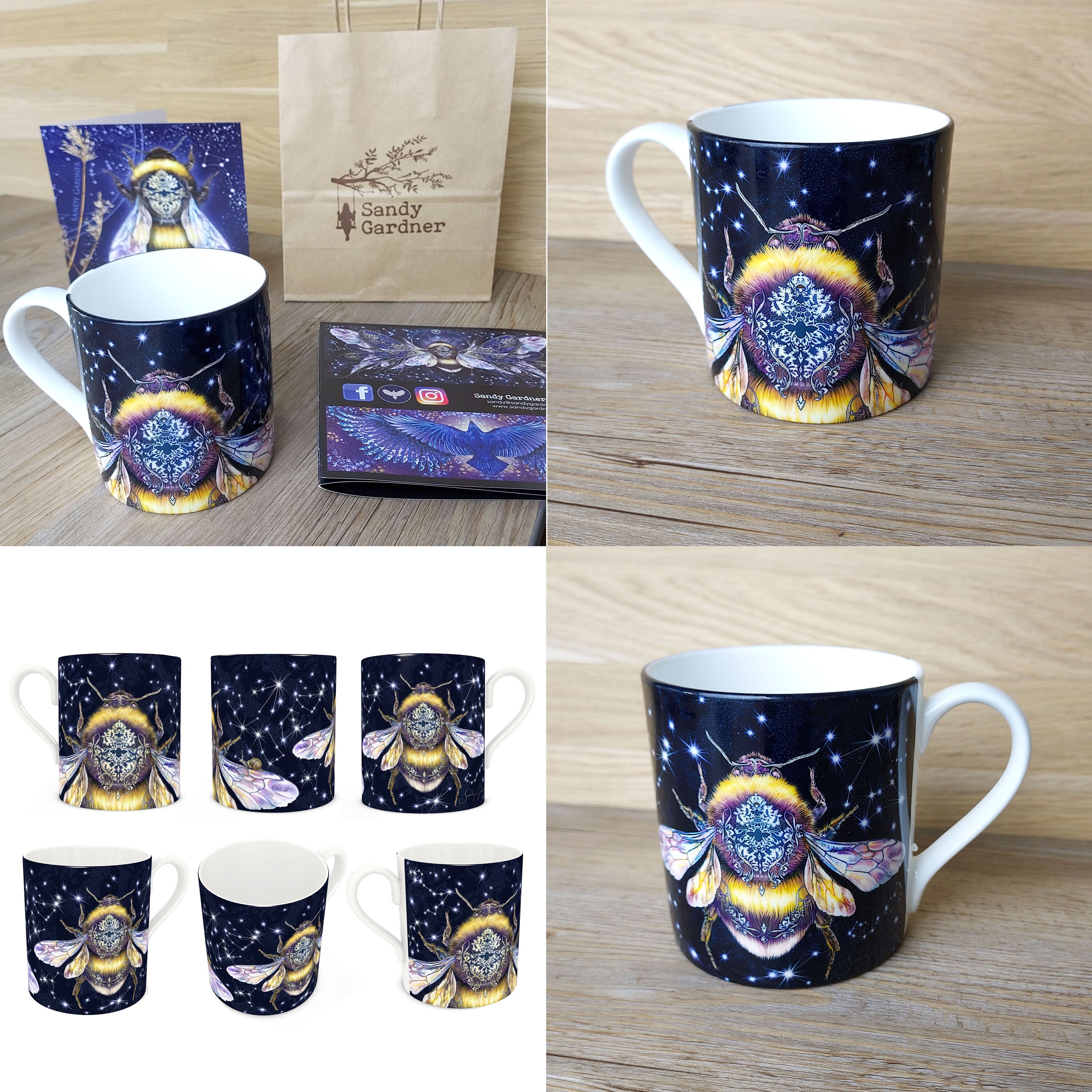 NEW Bone China Mug Gift Set Barn Owl Queen Bumble Bee Mute Etsy