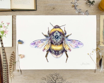 Personalised Queen Bumble Bee Artwork Print, Sandy Gardner,