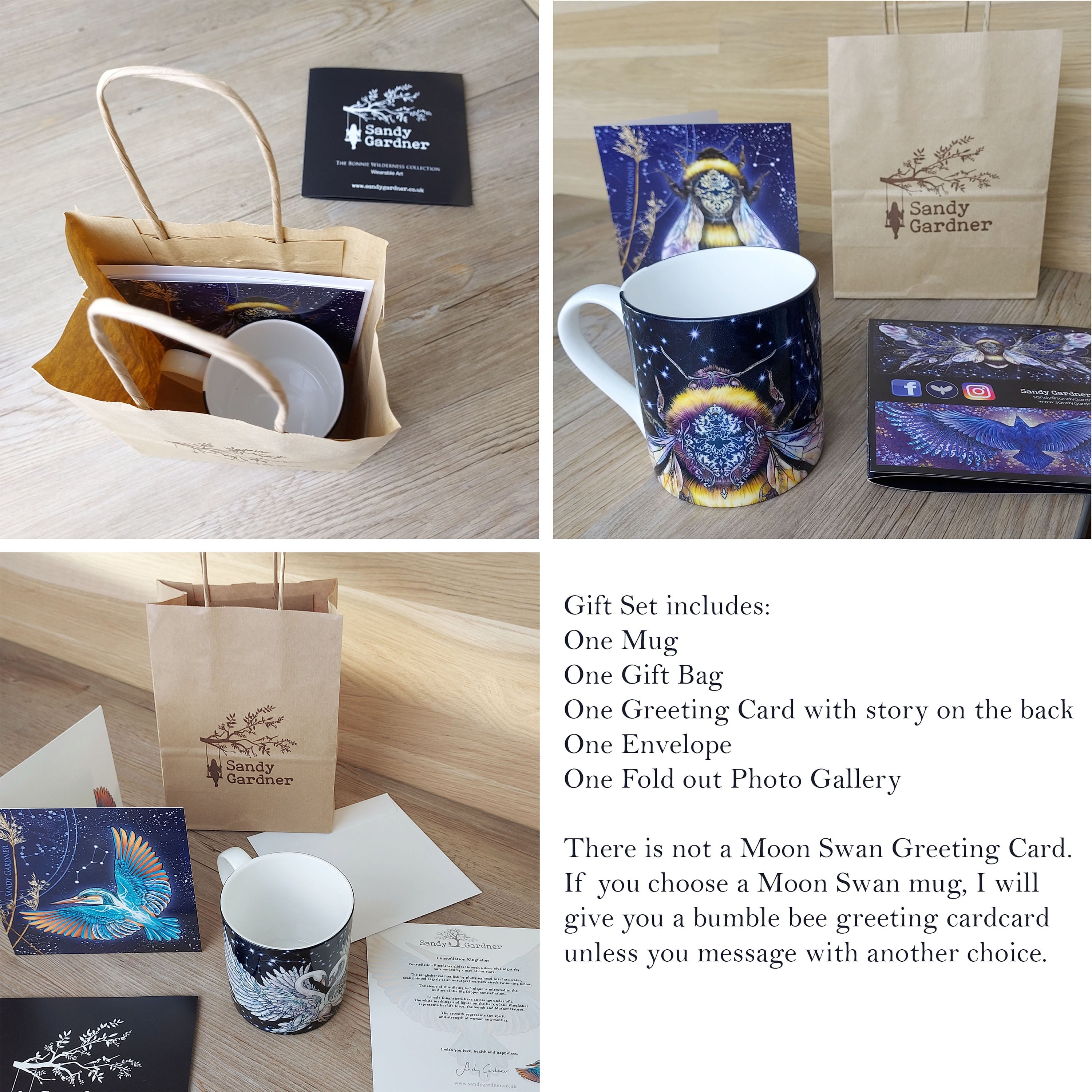 NEW Bone China Mug Gift Set Barn Owl Queen Bumble Bee Mute Etsy