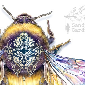 Personalised Queen Bumble Bee Artwork Print, Sandy Gardner, image 6