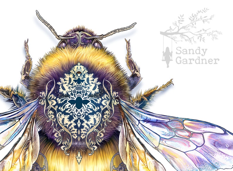 Personalised Queen Bumble Bee Artwork Print, Sandy Gardner, image 6