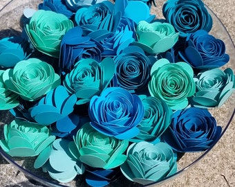 Teal Paper Flowers Etsy