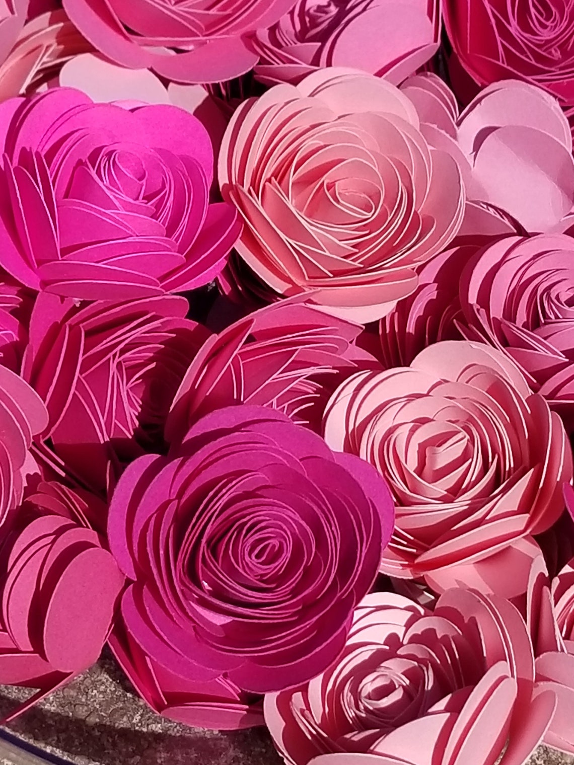 Pink Paper Flowers Paper Flowers Wedding Flowers DIY Etsy