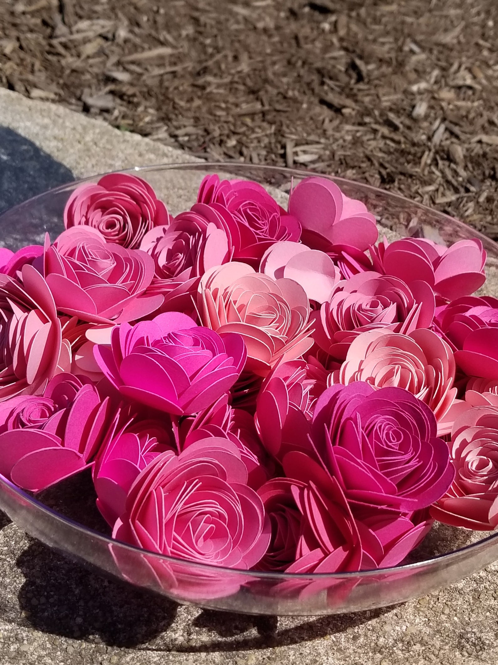 Pink Paper Flowers Paper Flowers Wedding Flowers DIY Etsy