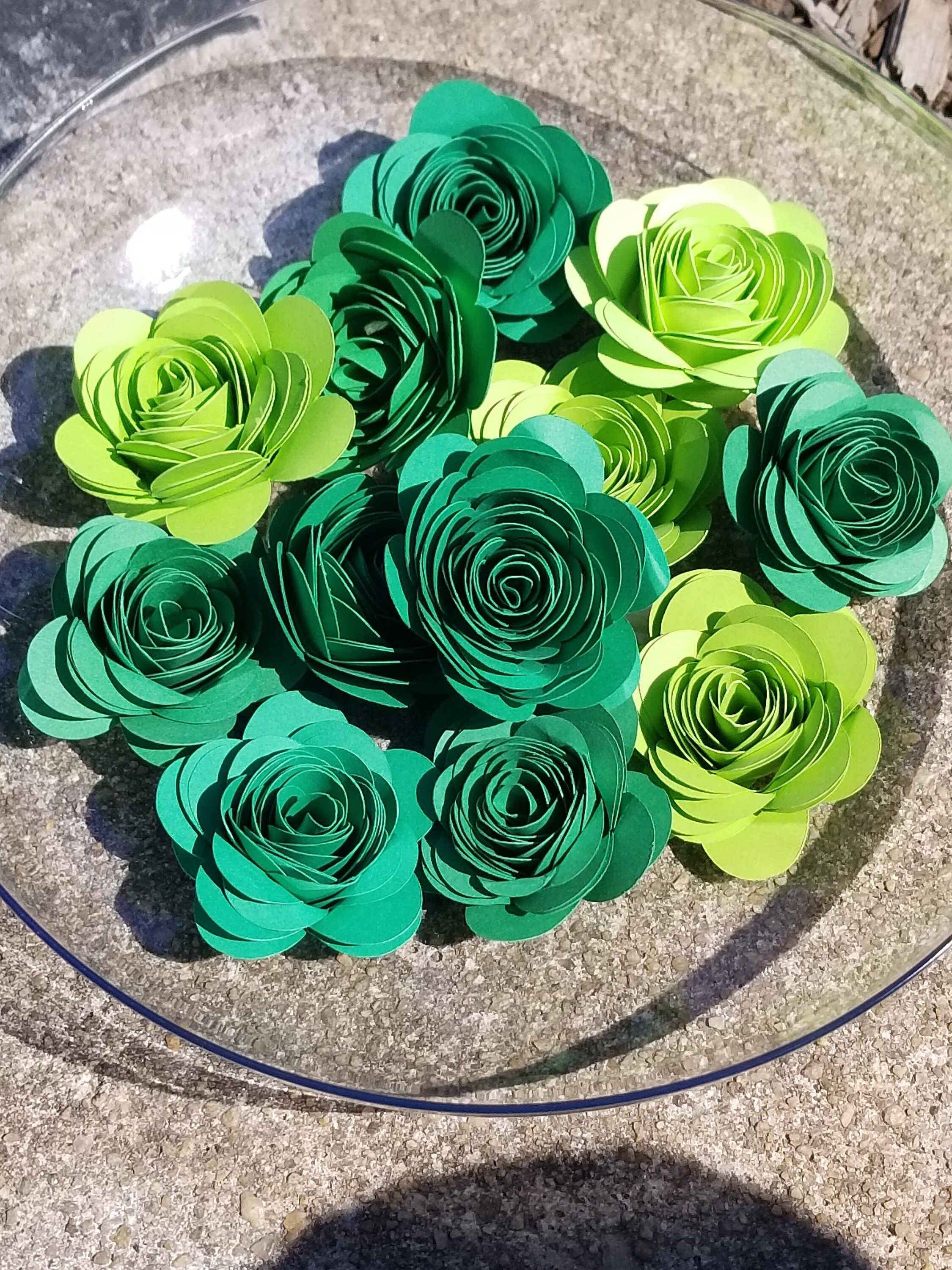 Green Roses Green Florals DIY Paper Flowers Paper Flowers Etsy
