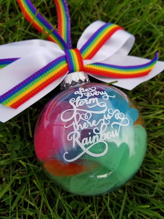 rainbow baby christmas ornament