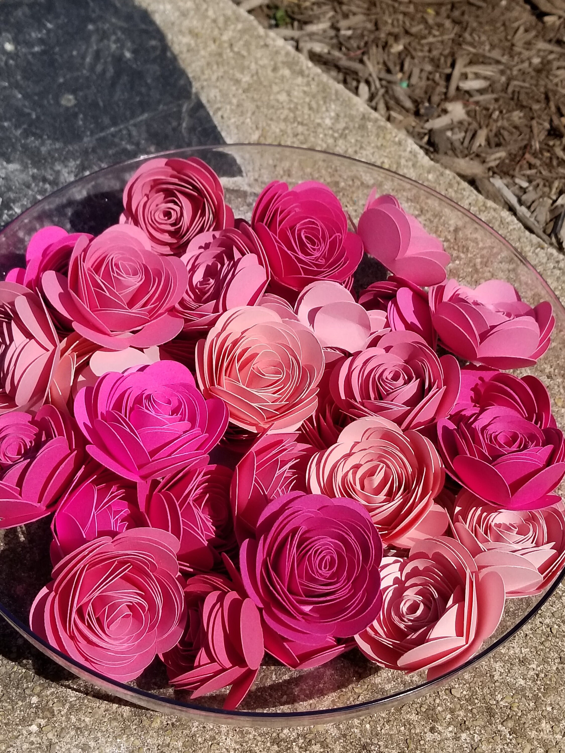 Pink Paper Flowers Paper Flowers Wedding Flowers DIY Etsy