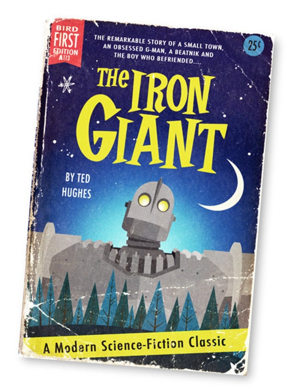 Faux Paperback Novel Cover The Iron Giant Etsy
