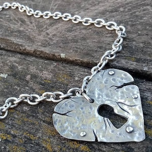 Silver heart necklace, long necklace  for women,  uno de 50 style necklace, chain necklace, padlock necklace silver necklace chunky necklace