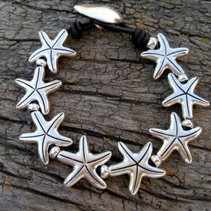 Womens jewelry, starfish bracelet, zamak bracelet , bracelets for women,  uno de 50 style bracelet