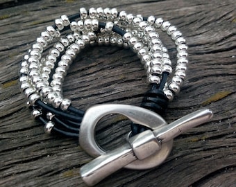 Joyas para mujer, pulsera de zamak, pulsera de cuero, pulsera de mujer, pulseras para mujer, pulsera estilo uno de 50