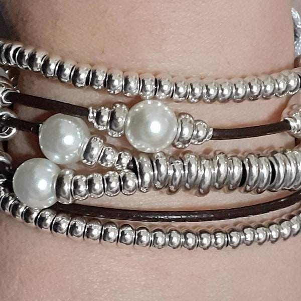 Bijoux femme, bracelet Boho avec, 50 coeurs zamak, bracelet femme, bracelets pour femme, bracelet style sundance, style uno de 50