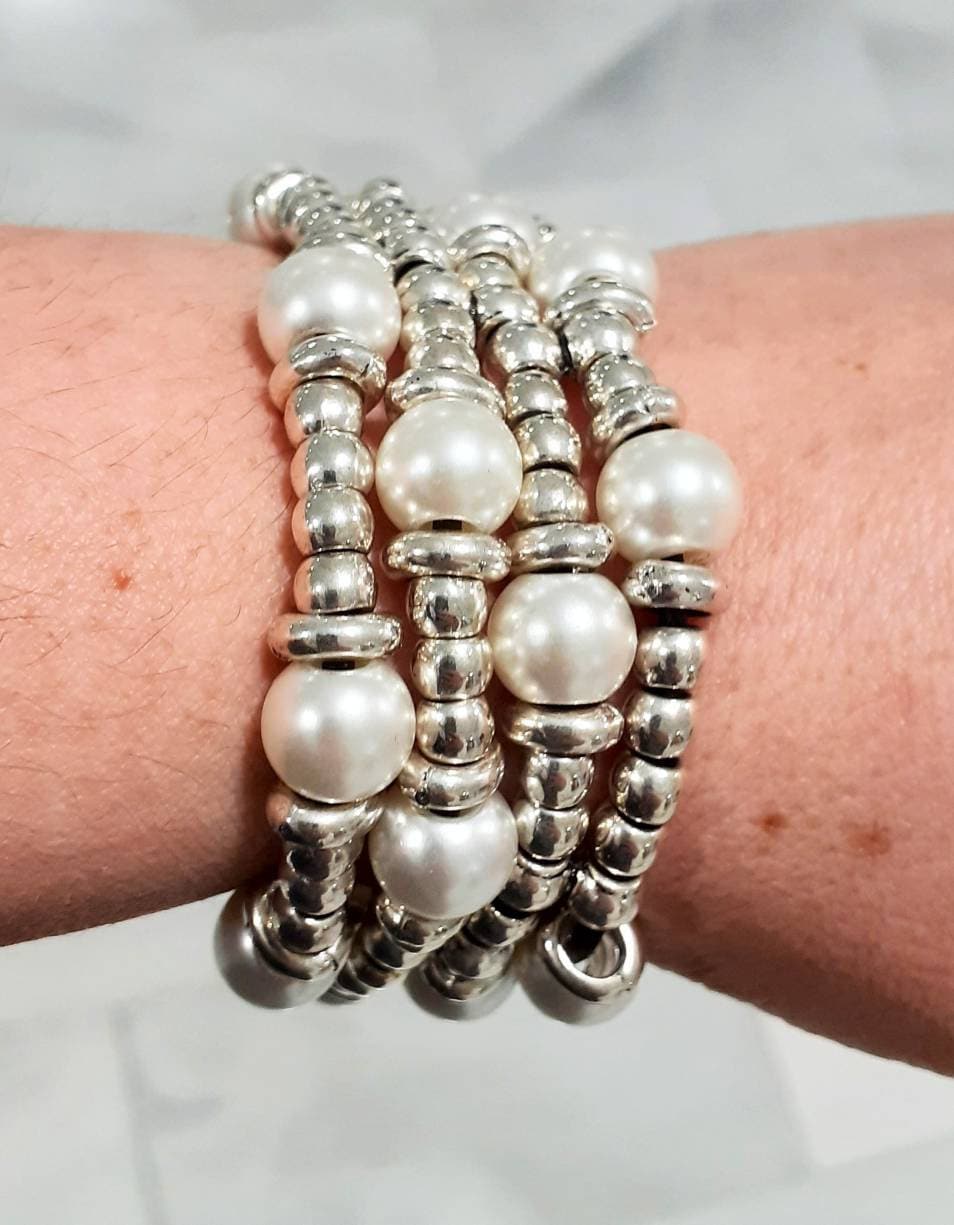 leather bracelet,pearl bracelet,multilayer leather bracelet,silver beaded  bracelet uno de 50 style bracelet,Women bracelet, silver bracelet