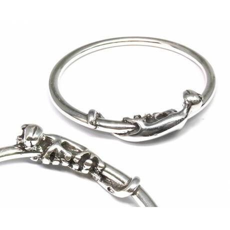 シルバーサラマンダーブレスレット、シルバーネイルブレスレット、大胆