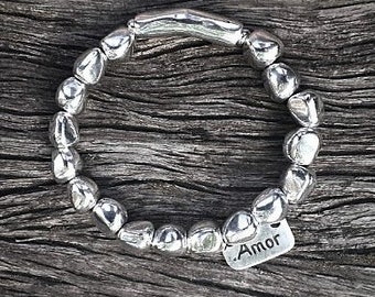 Pulsera de dijes, pulsera de regalo, pulsera de cuentas de joyería para mujer, pulsera de mujer, pulsera de plata, pulseras para mujer, brazalete estilo uno de 50