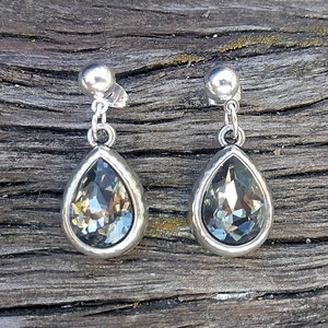 pendientes para mujer, joyas para mujer, pendientes boho, pendientes de cristal gris, pendientes de cristal, pendientes, pendientes de plata