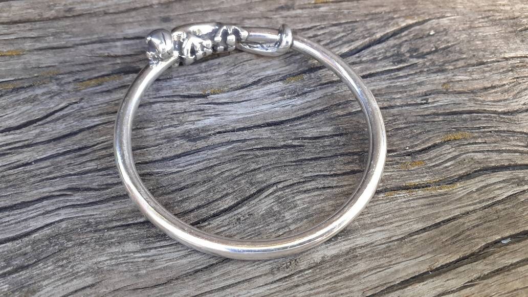 シルバーサラマンダーブレスレット、シルバーネイルブレスレット、大胆